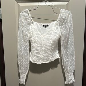 Angie White Sheer Blouse